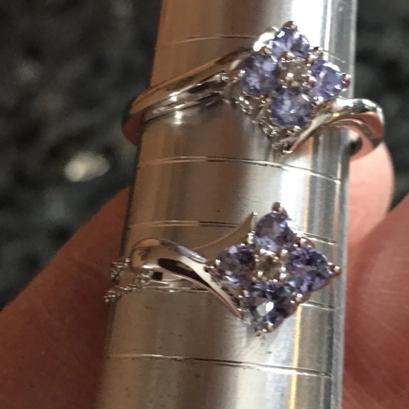 Tantalizing Tanzanite  ADL 10K White Gold 3 Pc Set - Picture 3 of 5